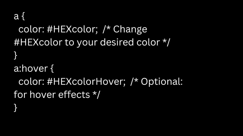 Changing the Font Color on the WordPress link