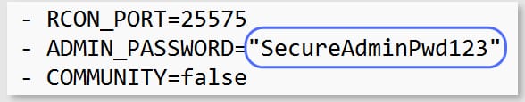 Extract from the Notepad window with the placeholder replaced with a password.