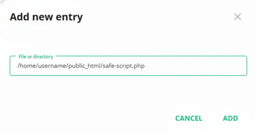 Adding a file path in ignore list of Imunify360
