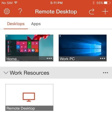 iOS Windows RDP windows server