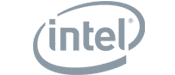 Intel logo in grayscale