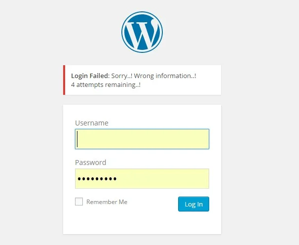 Wordpress login with suername and password