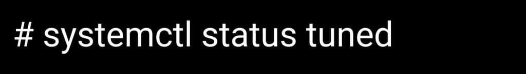 Systemctl status tuned