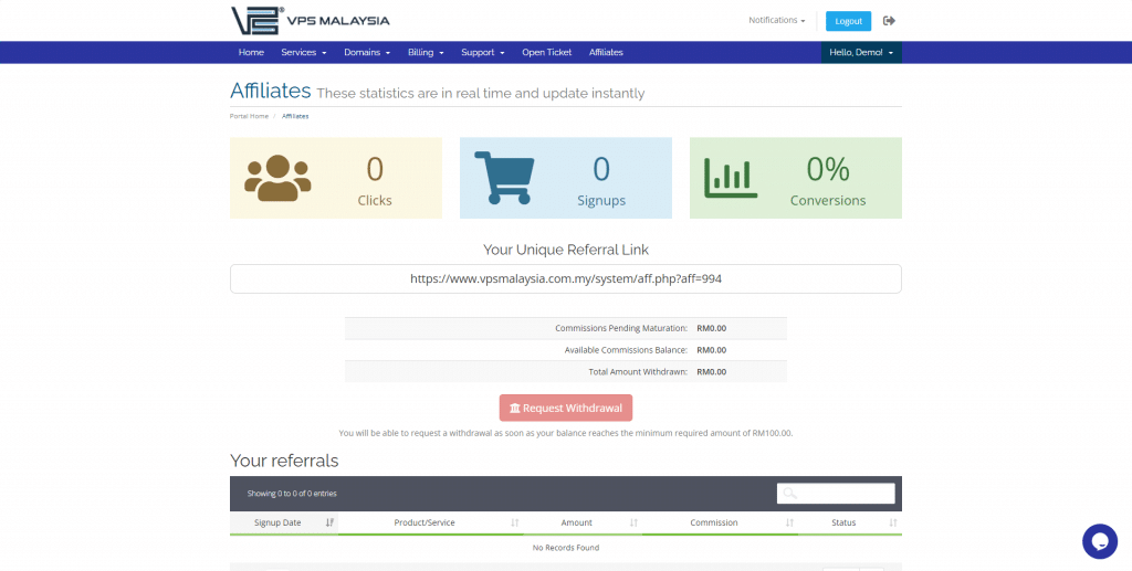 Affiliate program by vps malaysia
