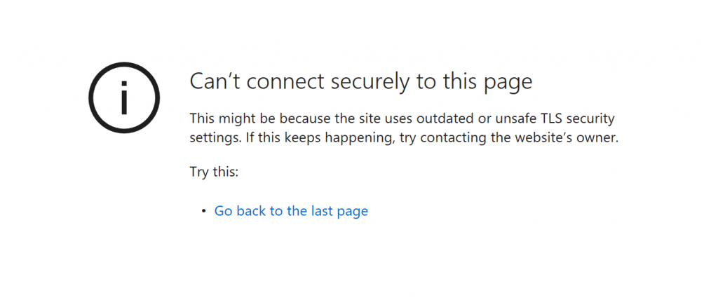 Microsoft Edge ERR_SSL_PROTOCOL_ERROR