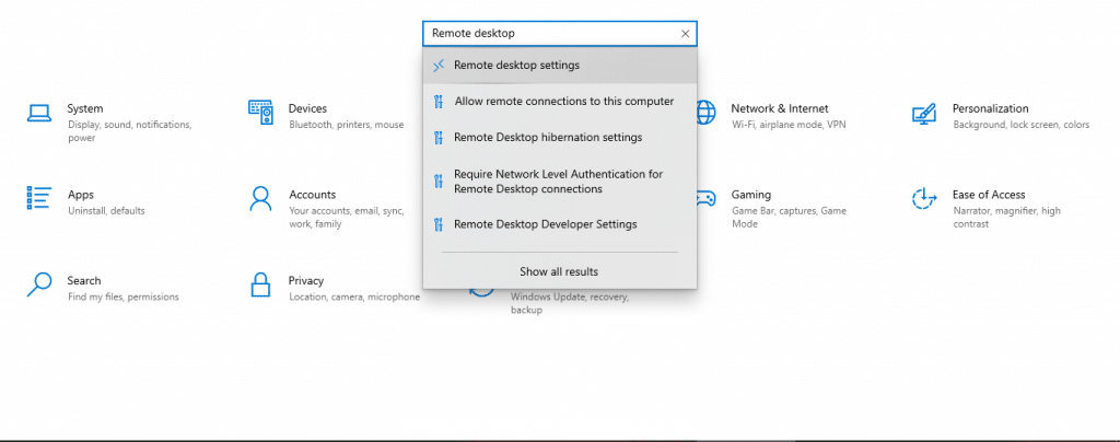 Remote Desktop Setting