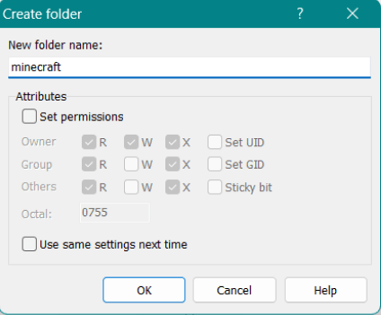 Write folder name in Winscp