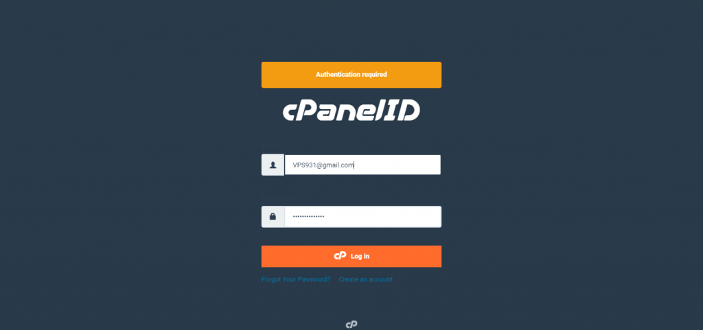 Log in to C-Panel