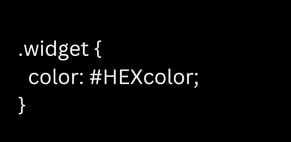 CSS to change text color in widgets