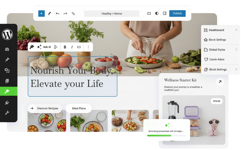 WordPress Hosting Malaysia 2 Fresh Food WordPress Illustration