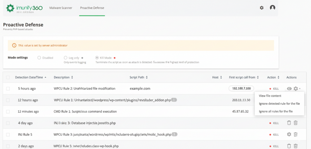 Secure Your Website with Imunify360 and VPS Malaysia Hosting 13 Proactive Defense tab in Imunify360
