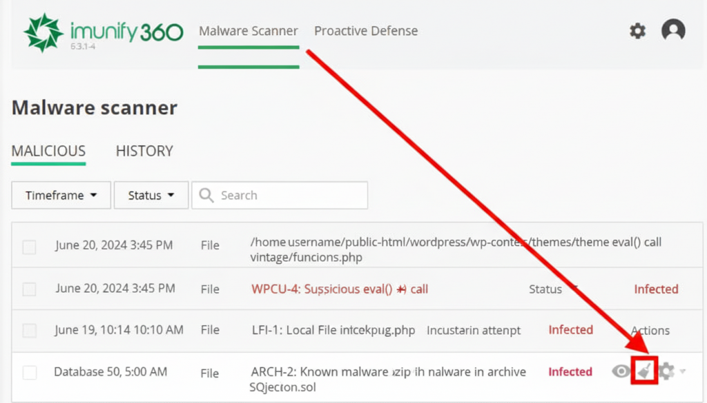 Secure Your Website with Imunify360 and VPS Malaysia Hosting 6 Manually Deleting an Infected File in Imunify360
