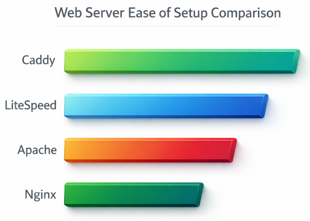Apache vs Nginx vs LiteSpeed vs Caddy: A Detailed Web Server Comparison 14 Web Server Ease of Setup Comparison