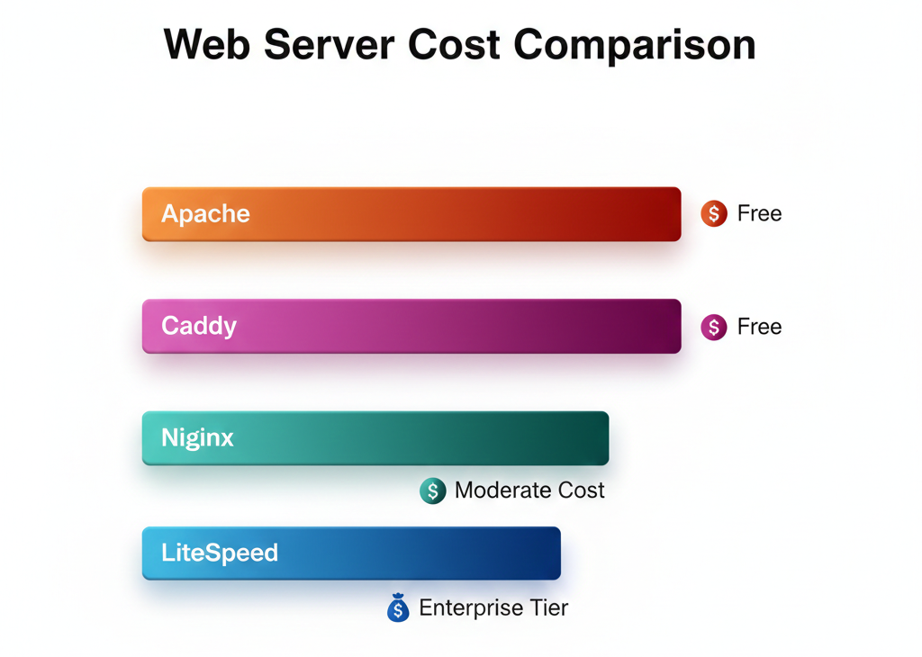 Apache vs Nginx vs LiteSpeed vs Caddy: A Detailed Web Server Comparison 13 Web Server Cost Comparison