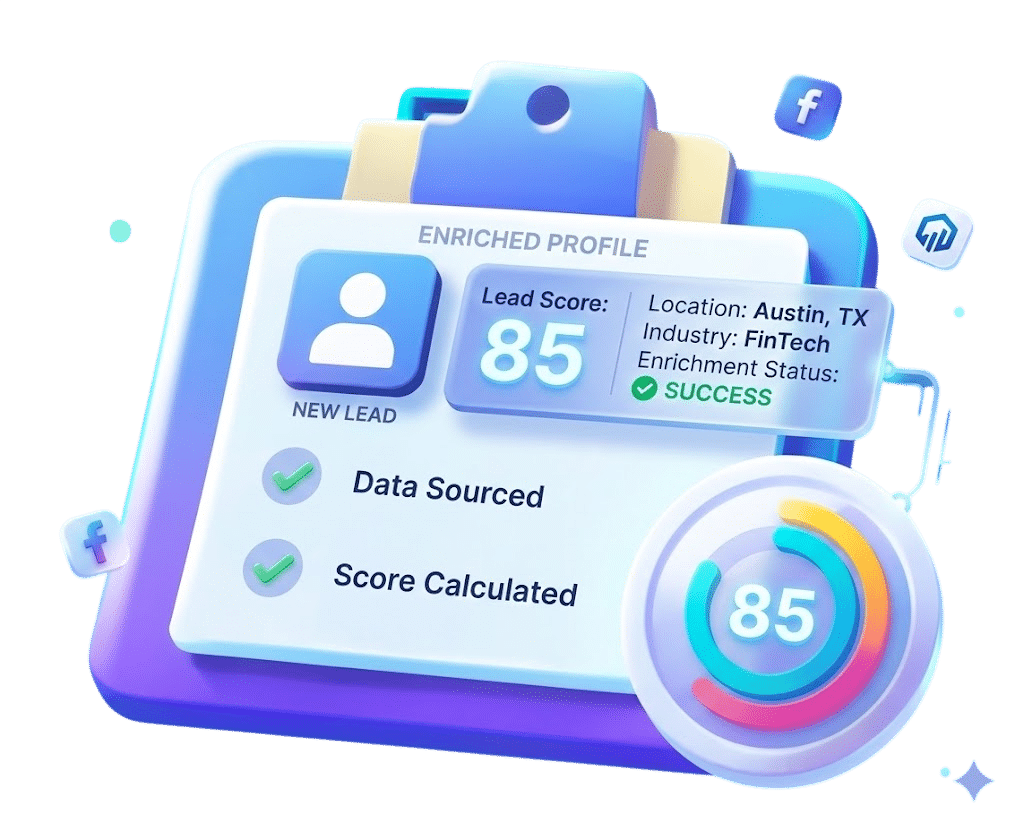 3d illustration showing Sales & Lead Management